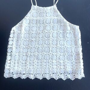 Monteau White Lace Camisole Top‎